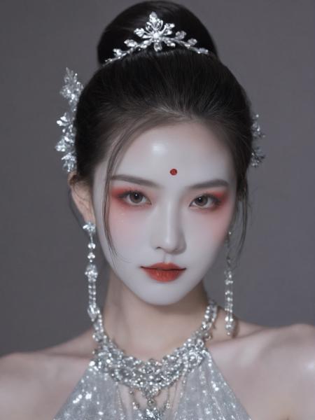 07054-1843521843-close-up,portrait,symmetry,red exaggerate makeup,glitter powder,Eerie beauty,weird smile,Chinese zombie,jewelry,minimalist elega.png